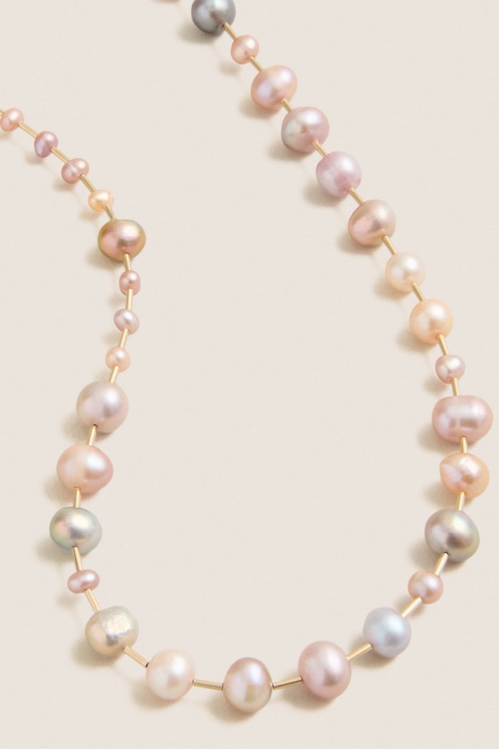 Pink Pearl Golden Rod Necklace