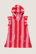 Pink Red Stripe Terry Coverup