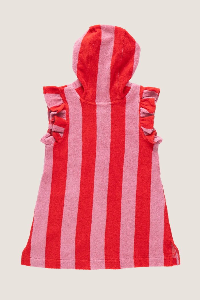 Pink Red Stripe Terry Coverup