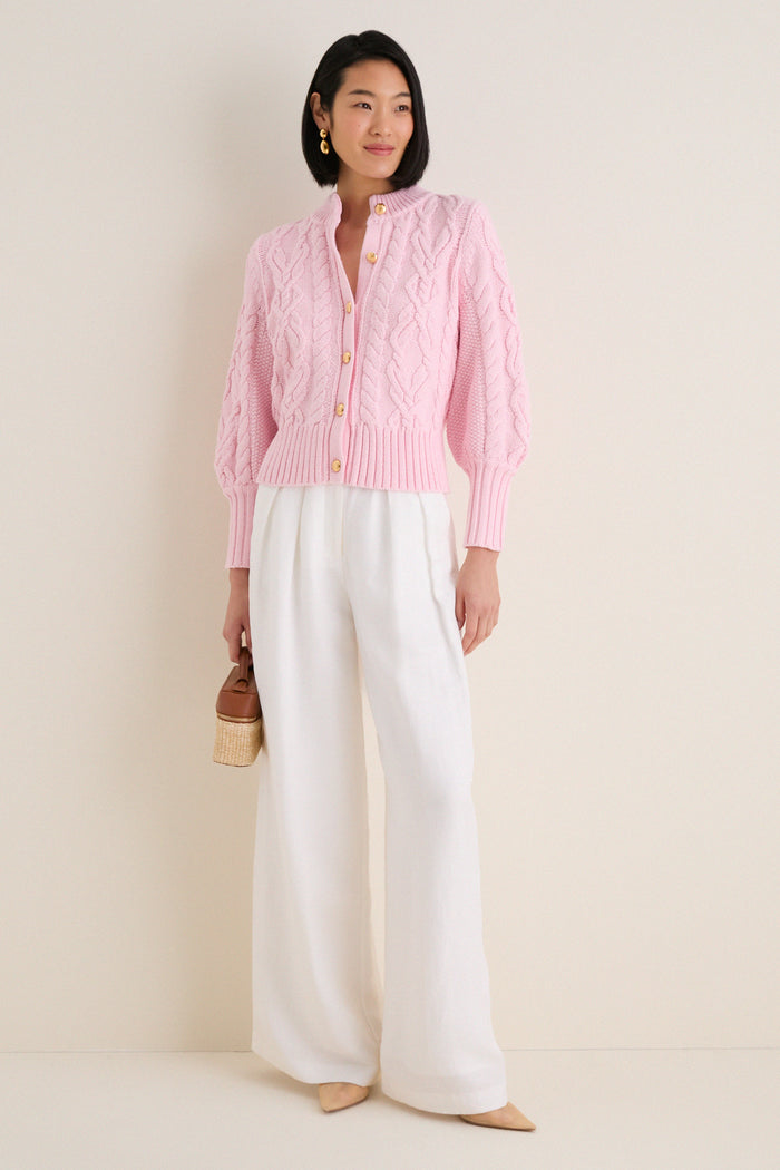 Pink Salt Cotton Colette Cardigan