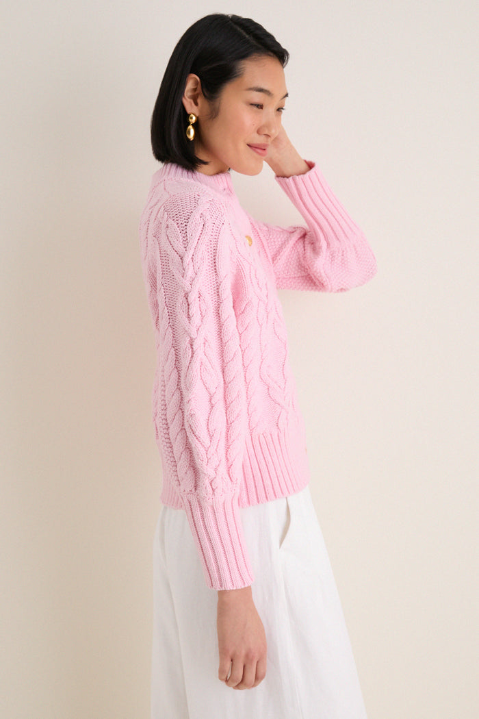 Pink Salt Cotton Colette Cardigan