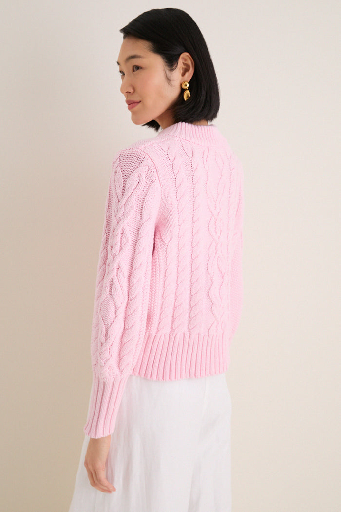 Pink Salt Cotton Colette Cardigan