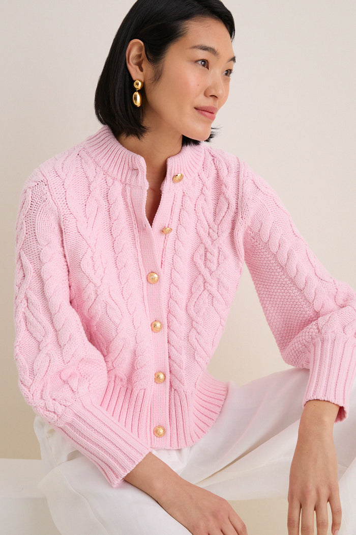 Pink Salt Cotton Colette Cardigan