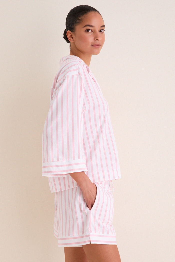 Pink Stripe Pima Cotton Olivia Short Set