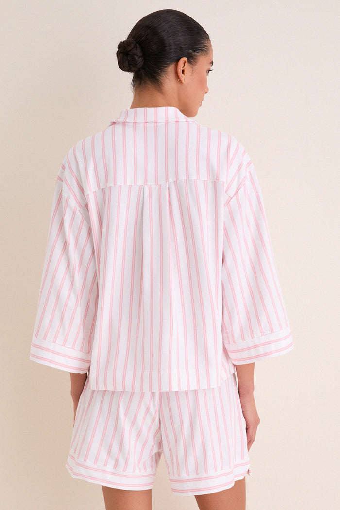 Pink Stripe Pima Cotton Olivia Short Set