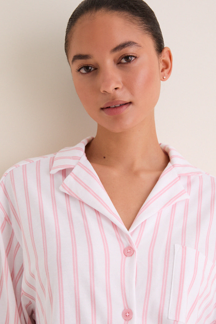 Pink Stripe Pima Cotton Olivia Short Set