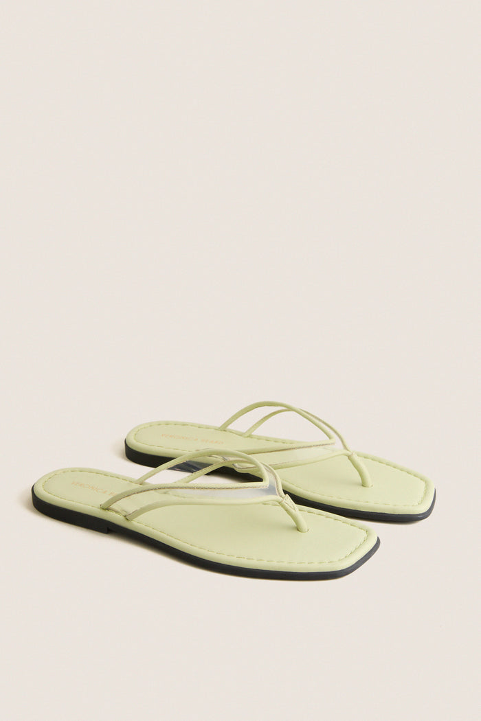 Pistachio Green Clea Piping Sandals