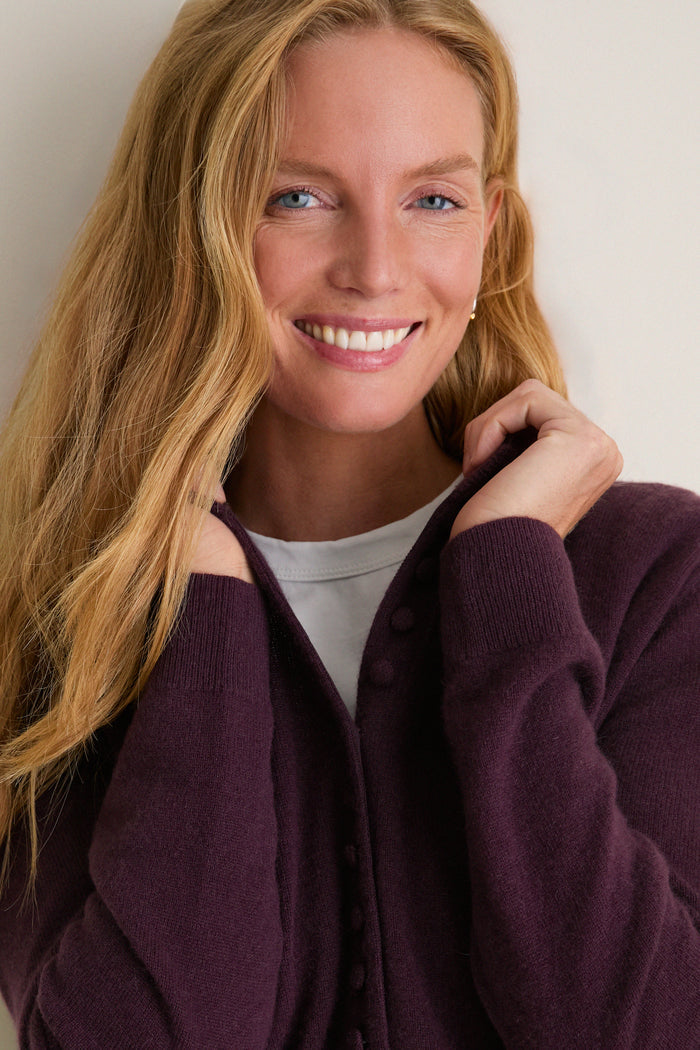 Plum Cashmere Pippa Cardigan