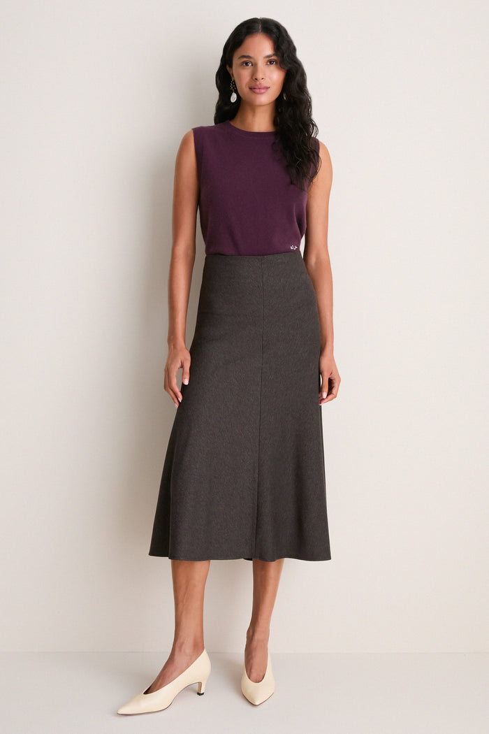 Plum Cashmere Sleeveless Ava Shell
