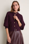Plum Cotton Colette Cardigan