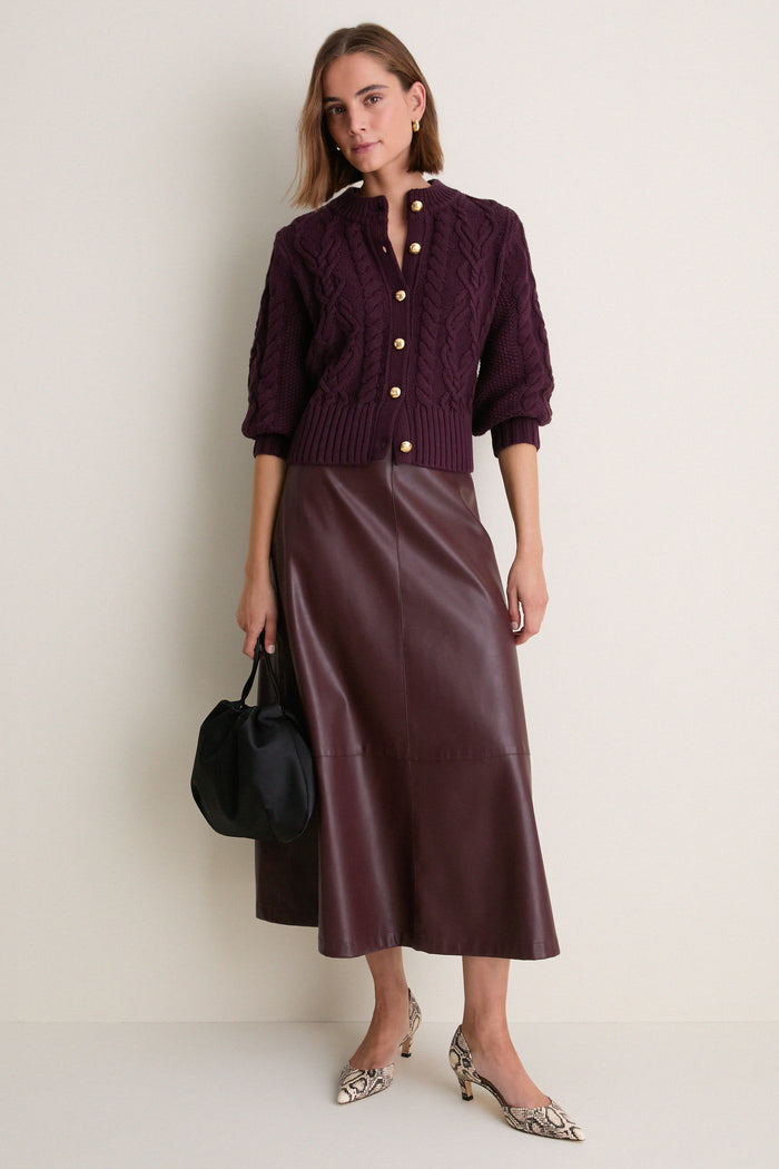 Plum Cotton Colette Cardigan