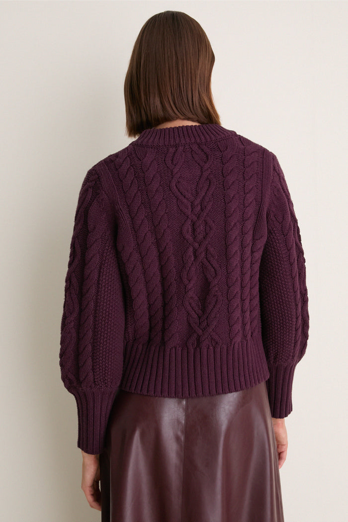Plum Cotton Colette Cardigan