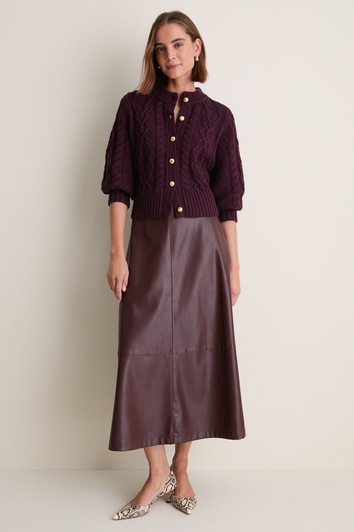 Plum Cotton Colette Cardigan
