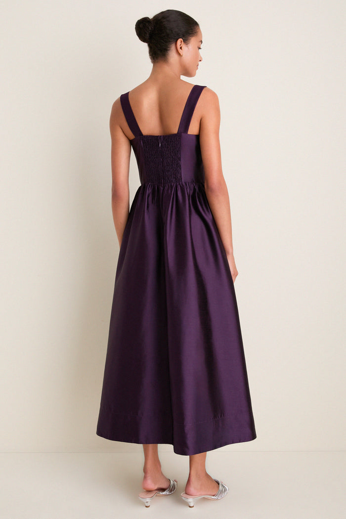 Plum Dupioni Esme Dress