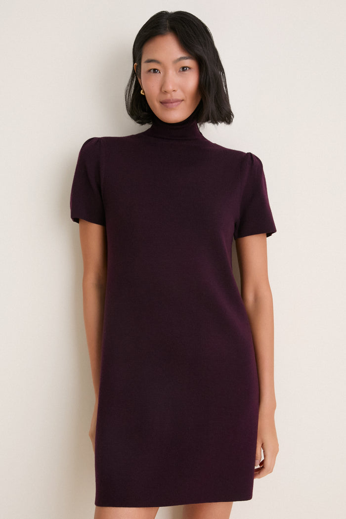 Plum Merino Hewitt Turtleneck Dress
