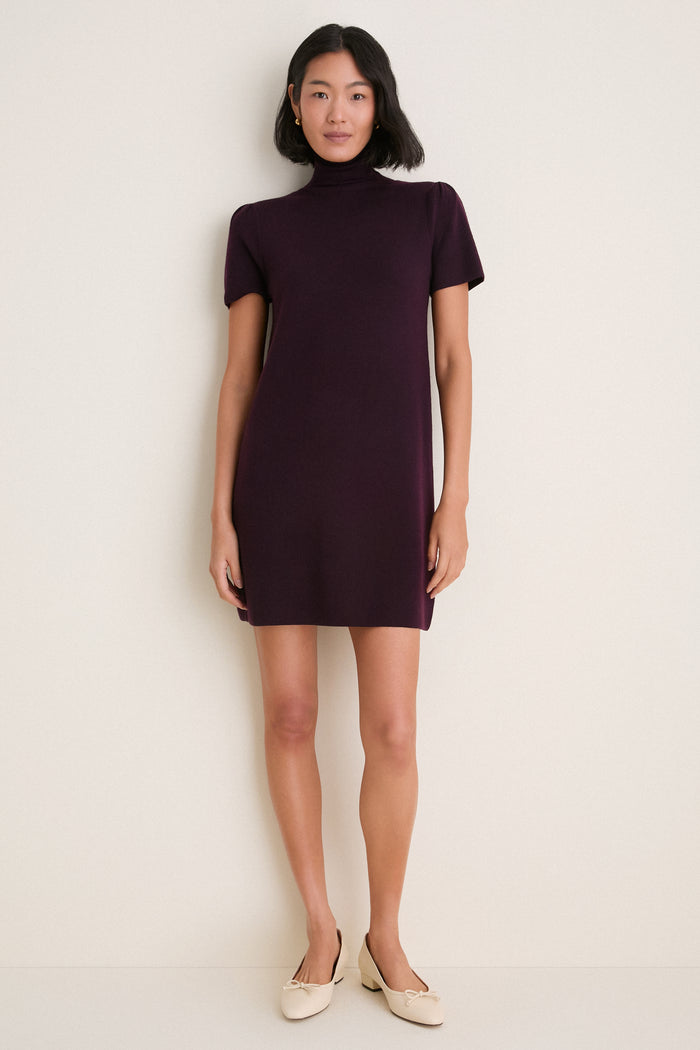 Plum Merino Hewitt Turtleneck Dress