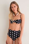 Polka Dot Noir Ingrid Bikini Top