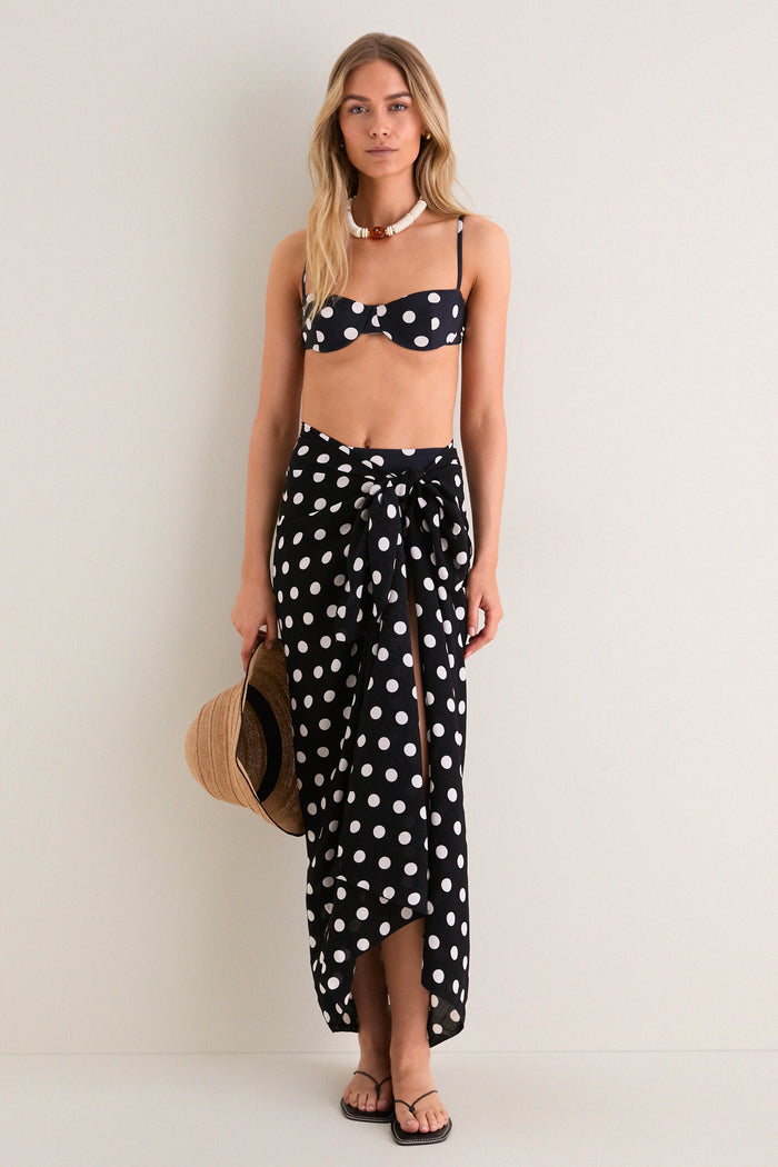 Polka Dot Noir Ingrid Bikini Top