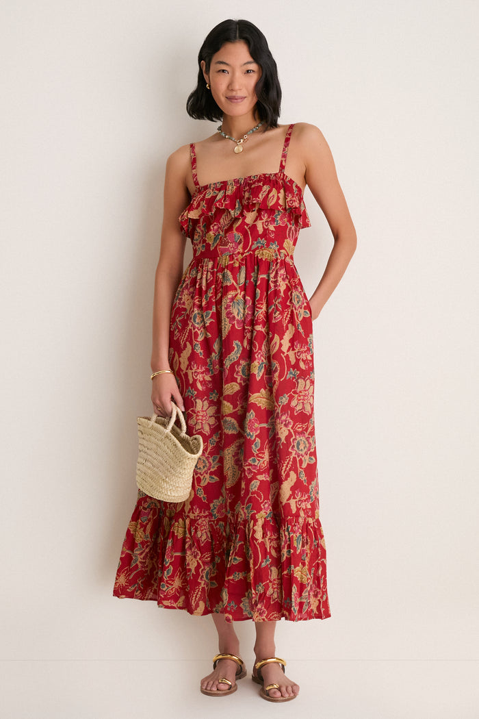 Pompeian Blooms Organic Tomas Maxi Dress