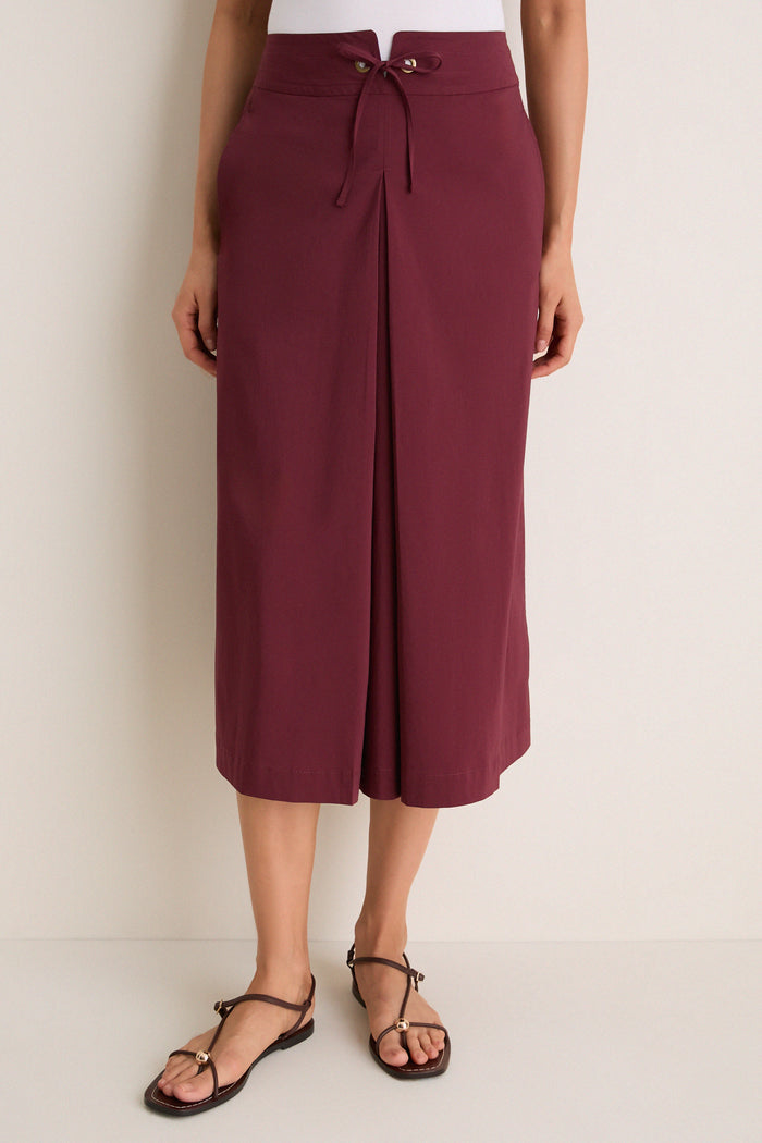 Port Poplin Belted Paulette Skirt