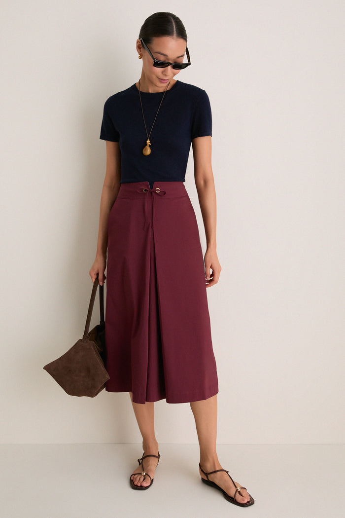 Port Poplin Belted Paulette Skirt