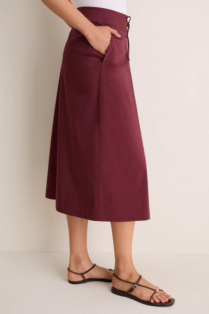 Port Poplin Belted Paulette Skirt
