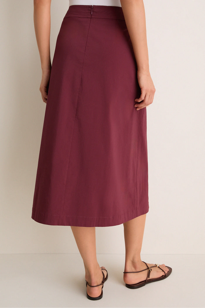Port Poplin Belted Paulette Skirt