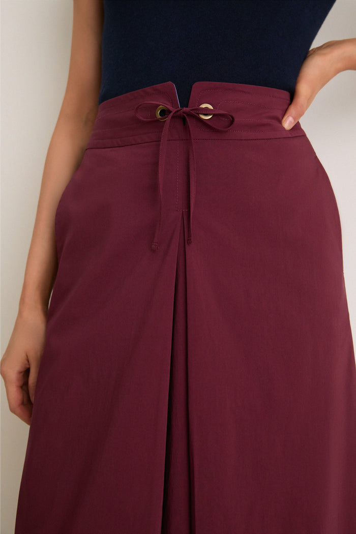 Port Poplin Belted Paulette Skirt
