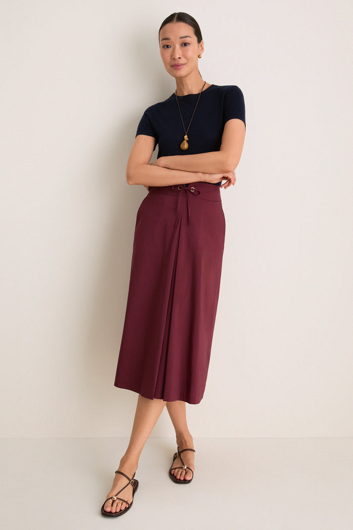 Port Poplin Belted Paulette Skirt
