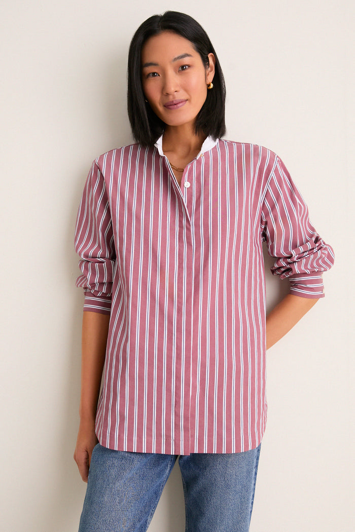 Port Stripe Camelot Collar Tunic