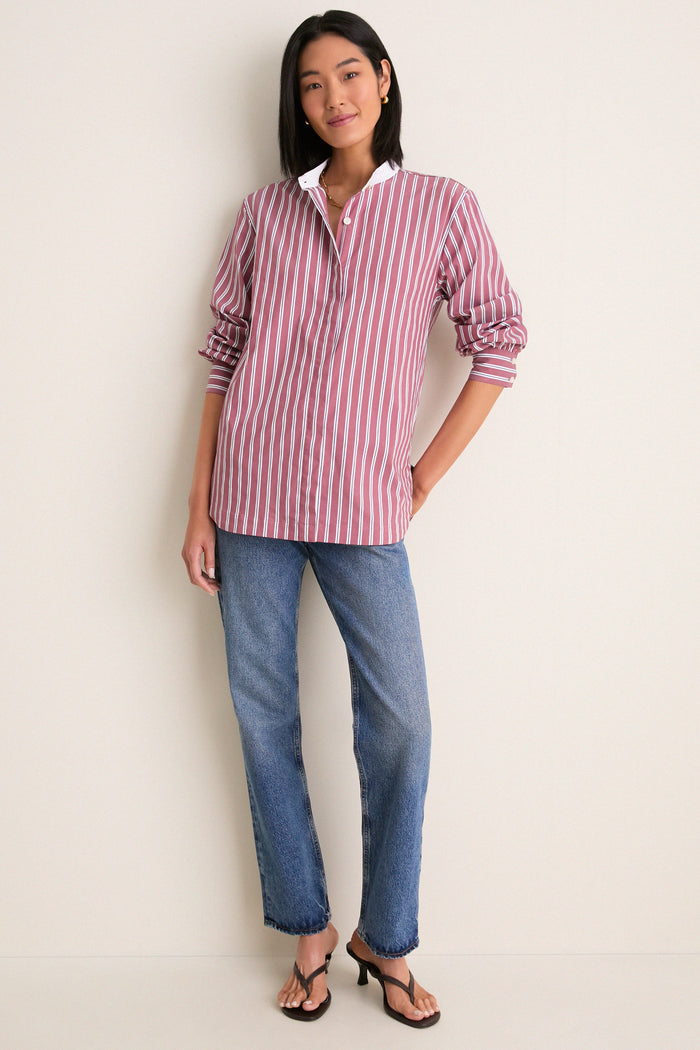 Port Stripe Camelot Collar Tunic