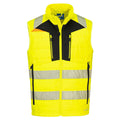Portwest DX4 Hi-Vis Hybrid Baffle Bodywarmer Yellow/Black