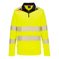 Portwest DX4 Hi-Vis Zip Polo Shirt L/S  Yellow/Black