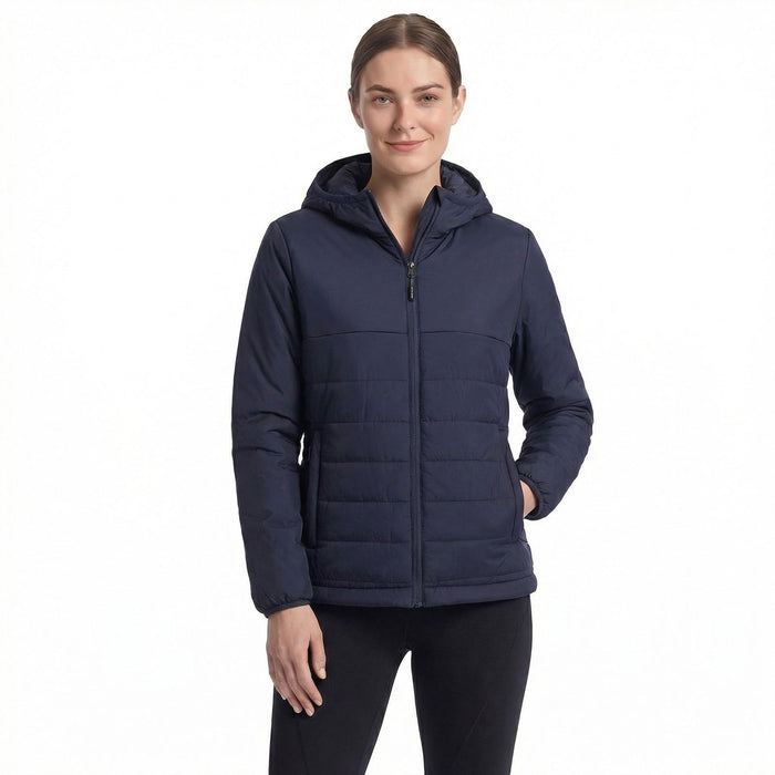Portwest Professional Women's Hooded Insulated Baffle Jacket Navy