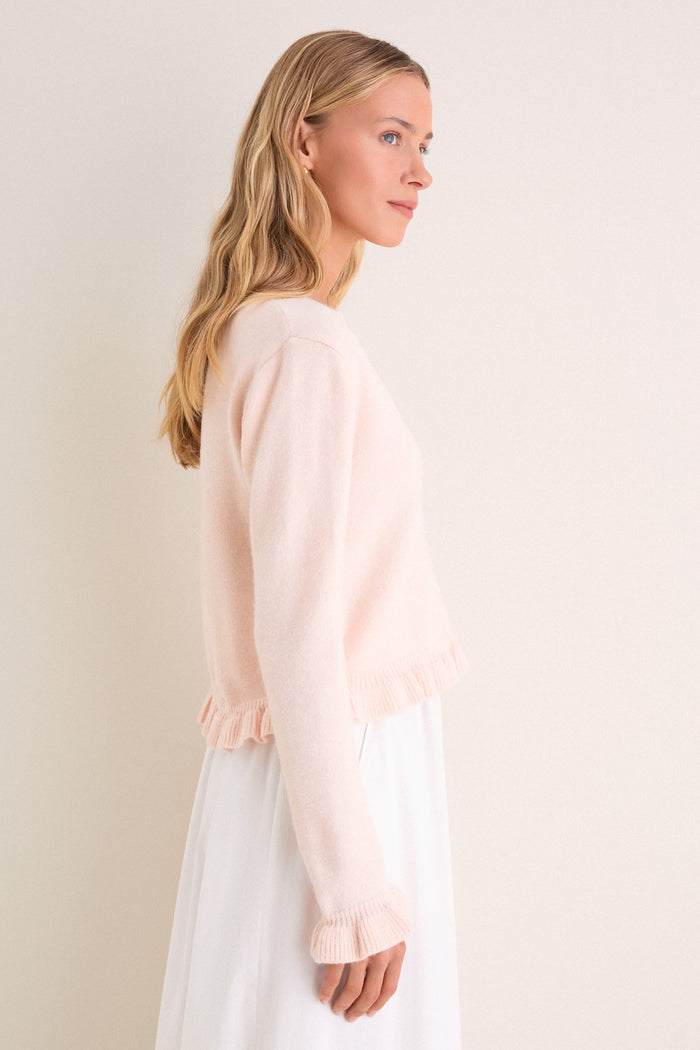 Pottery Pink Knit Patterson Ruffle Sweater