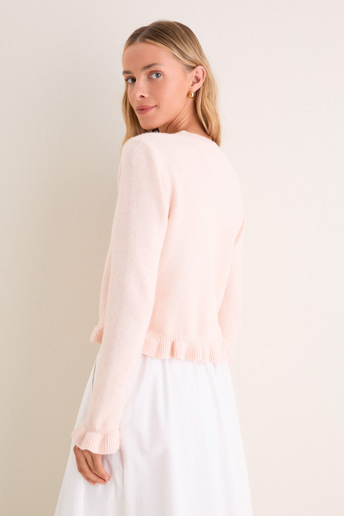 Pottery Pink Knit Patterson Ruffle Sweater