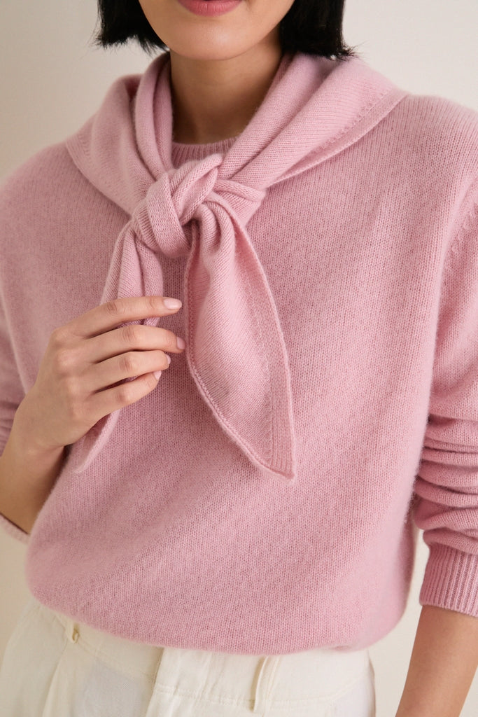 Powder Pink Cashmere Triangle Scarf
