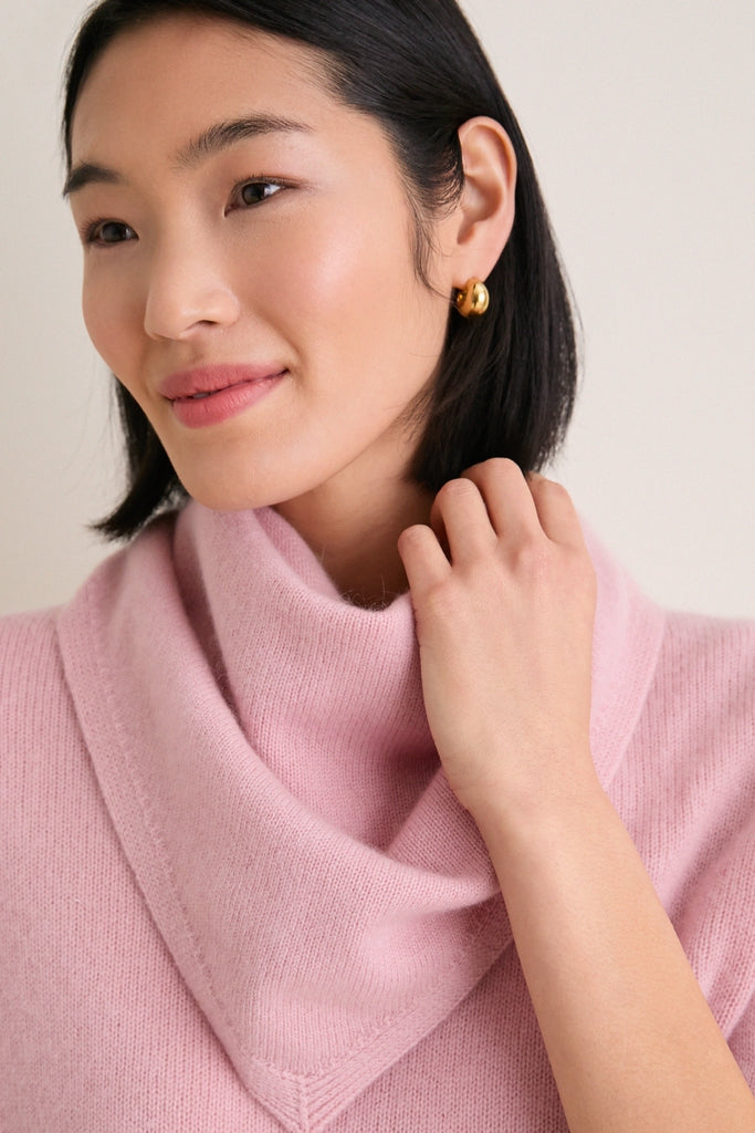 Powder Pink Cashmere Triangle Scarf