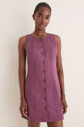 Purple Mauve Washed Chino Rhoda Dress