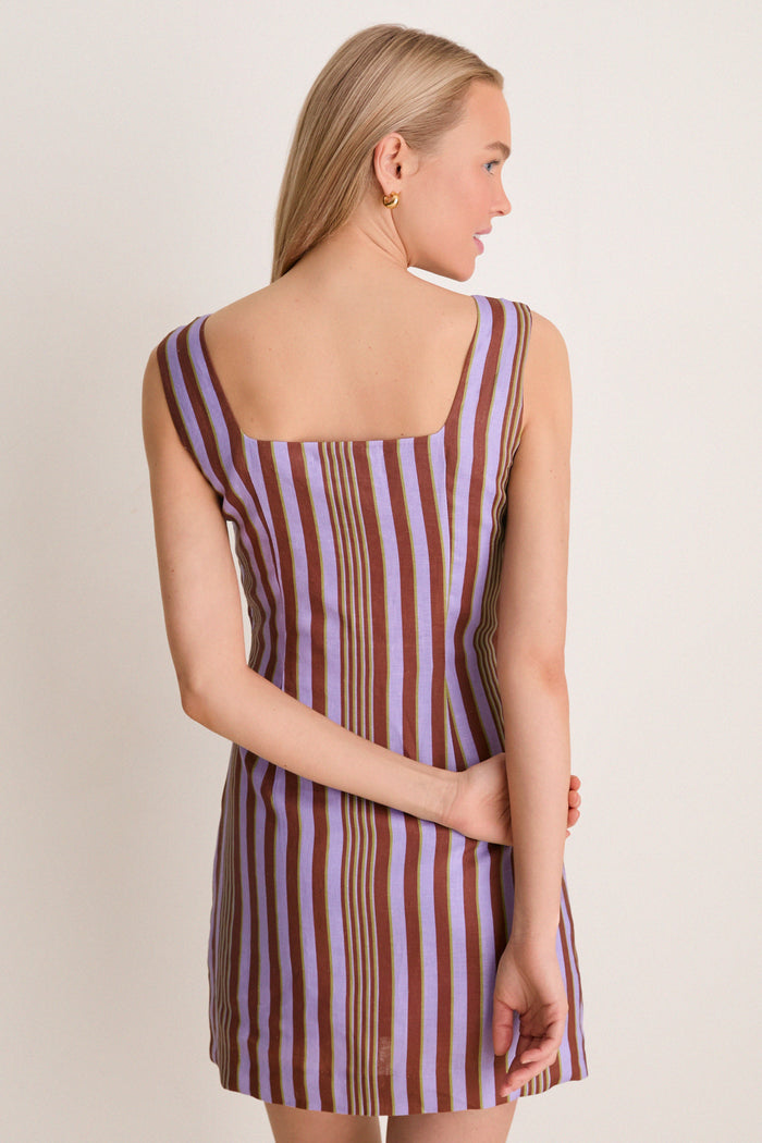 Purple Multi Stripe Hadley Mini Dress