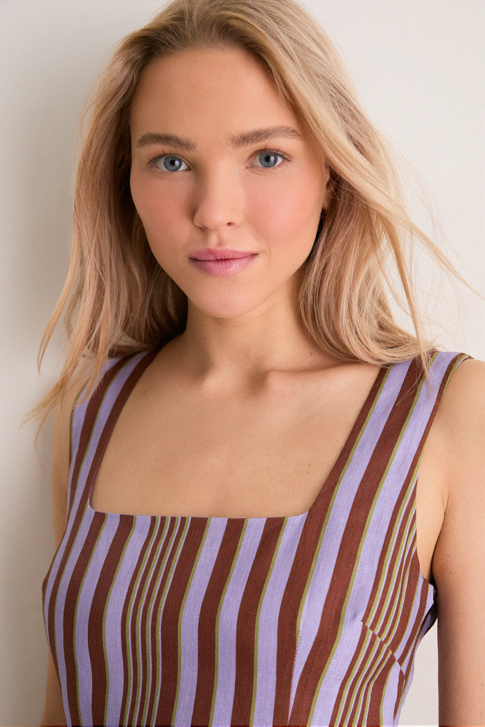 Purple Multi Stripe Hadley Mini Dress
