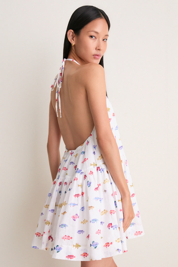 Rainbow Fish White Sol Tunic Dress