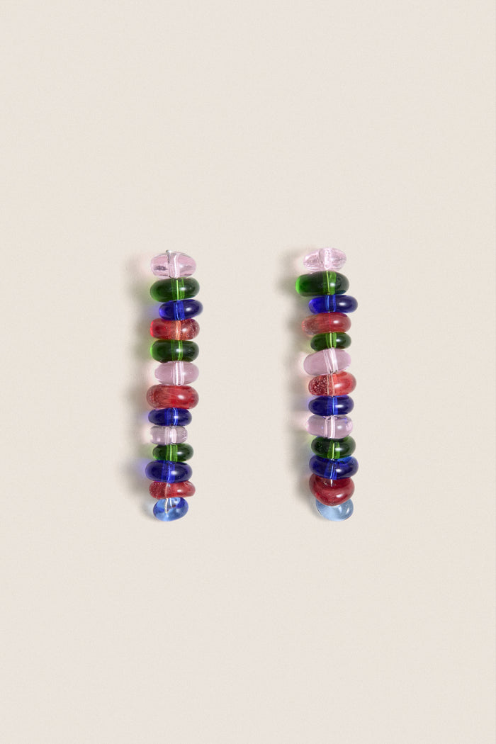 Rainbow Glass Roulette Earrings