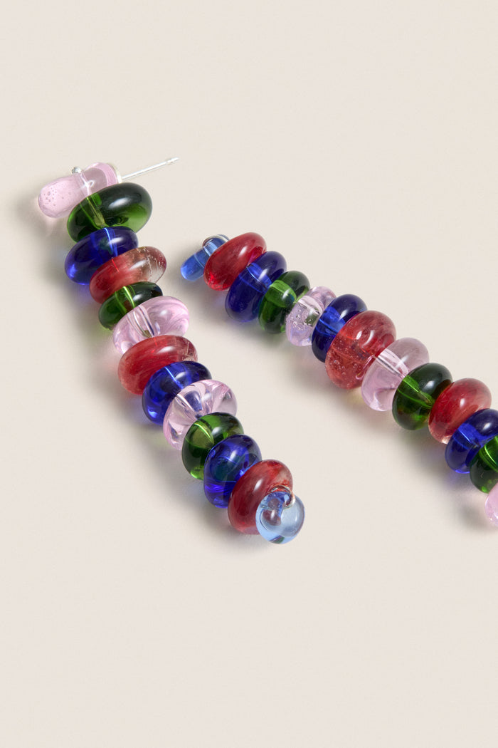 Rainbow Glass Roulette Earrings