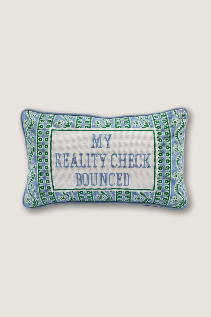 Reality Check Needlepoint Pillow