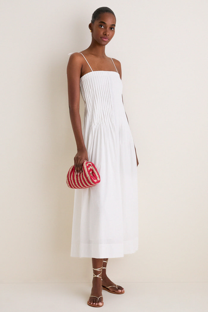 Red and Natural Crochet Striped Bailey Clutch