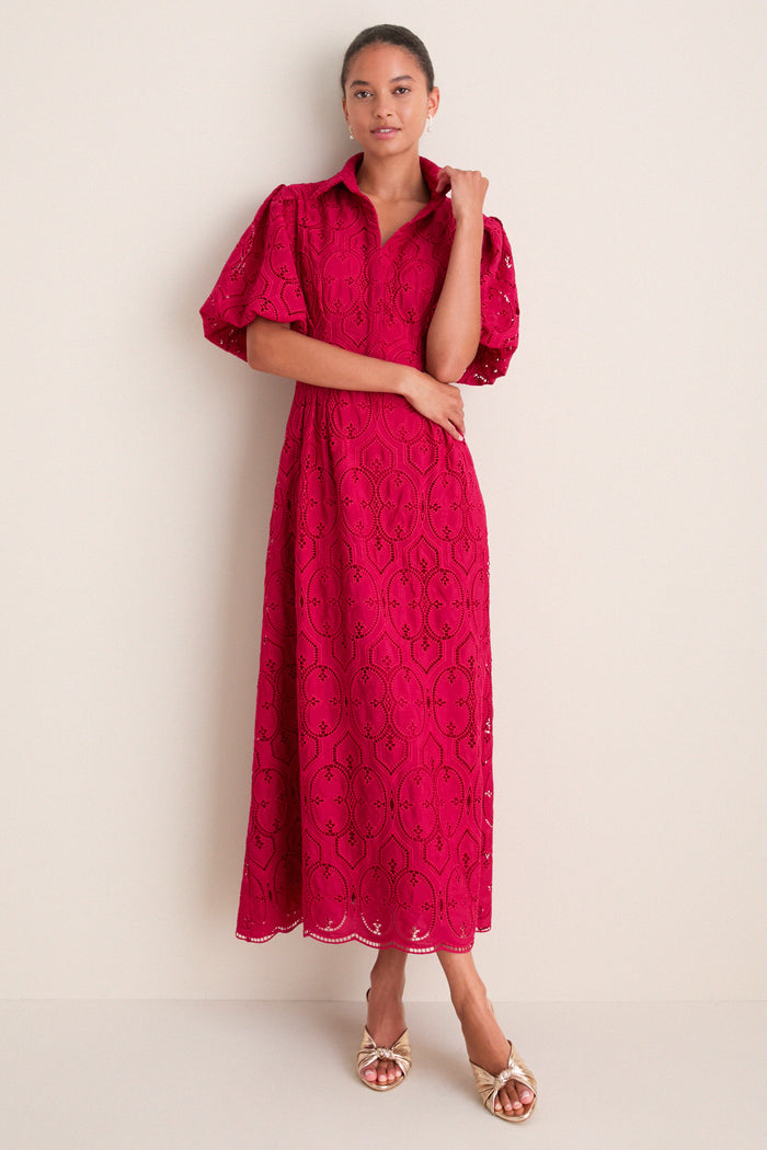 Red Bud Eyelet Delaney Dress
