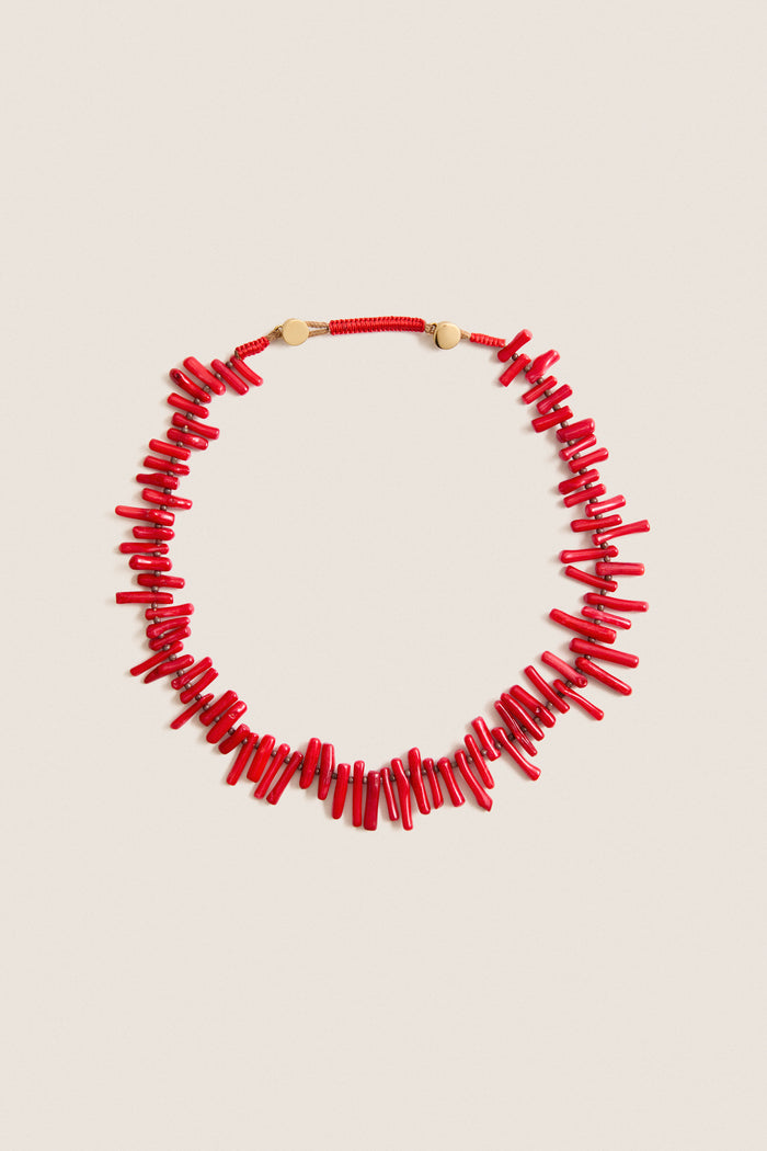 Red Coral Branch Necklace