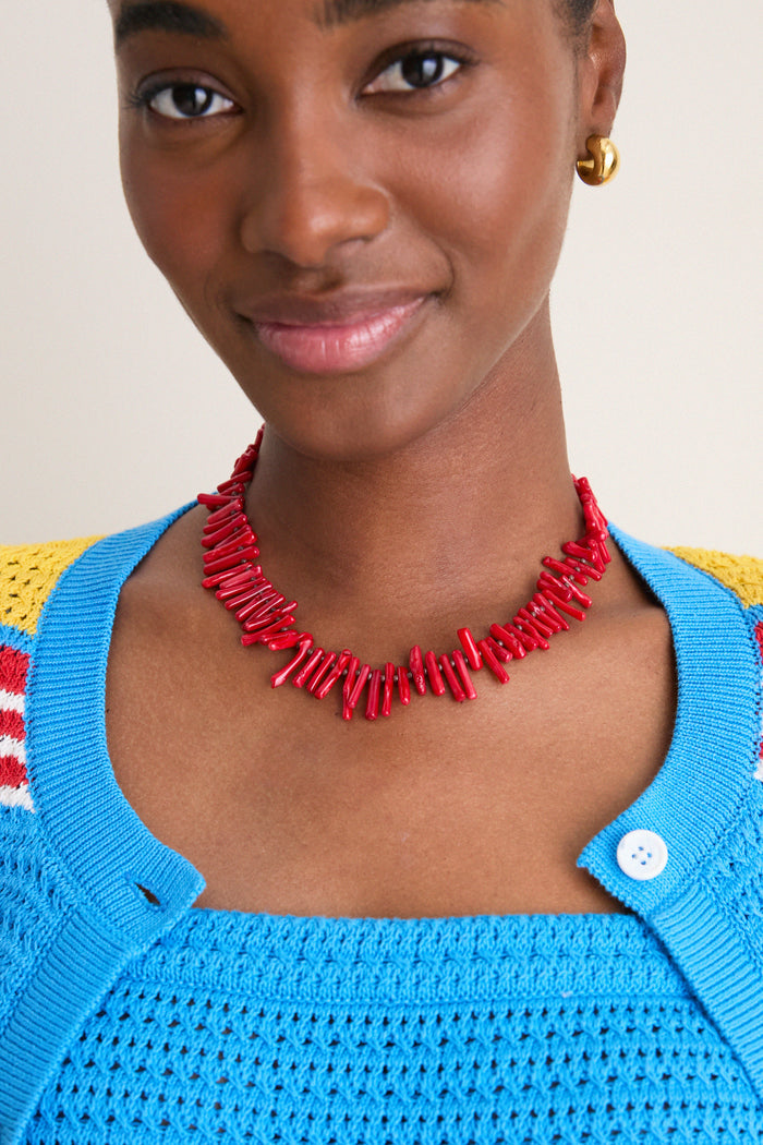 Red Coral Branch Necklace
