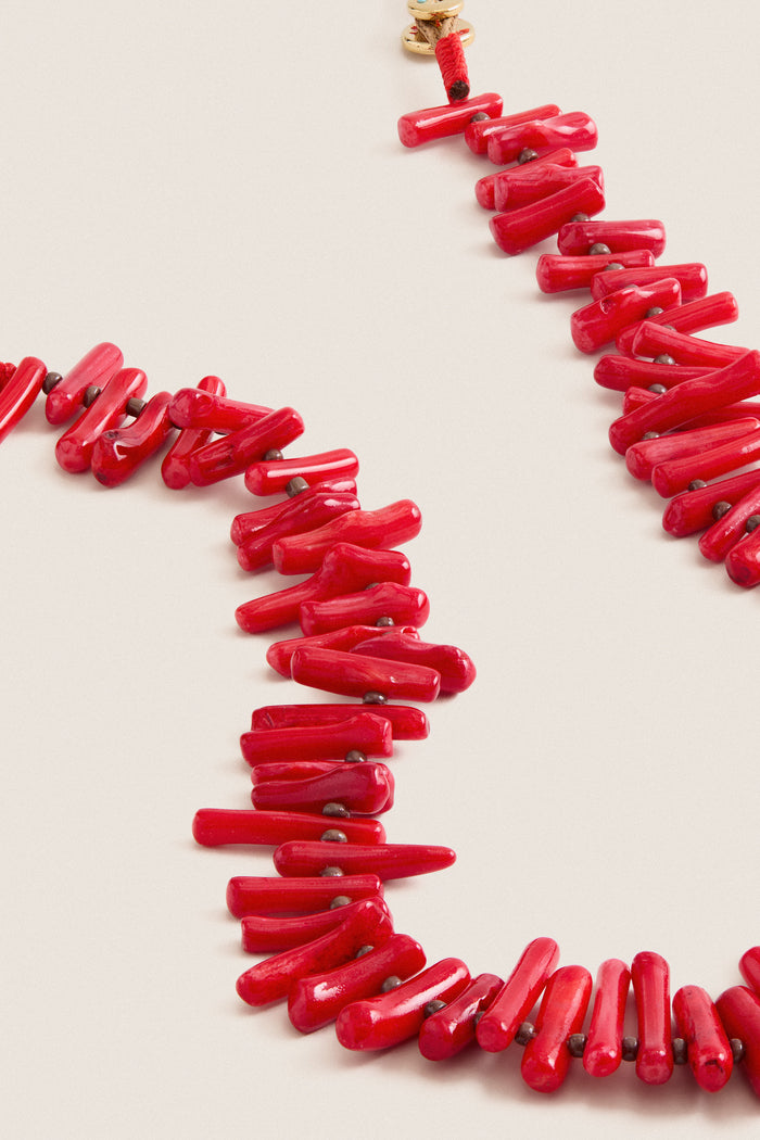 Red Coral Branch Necklace